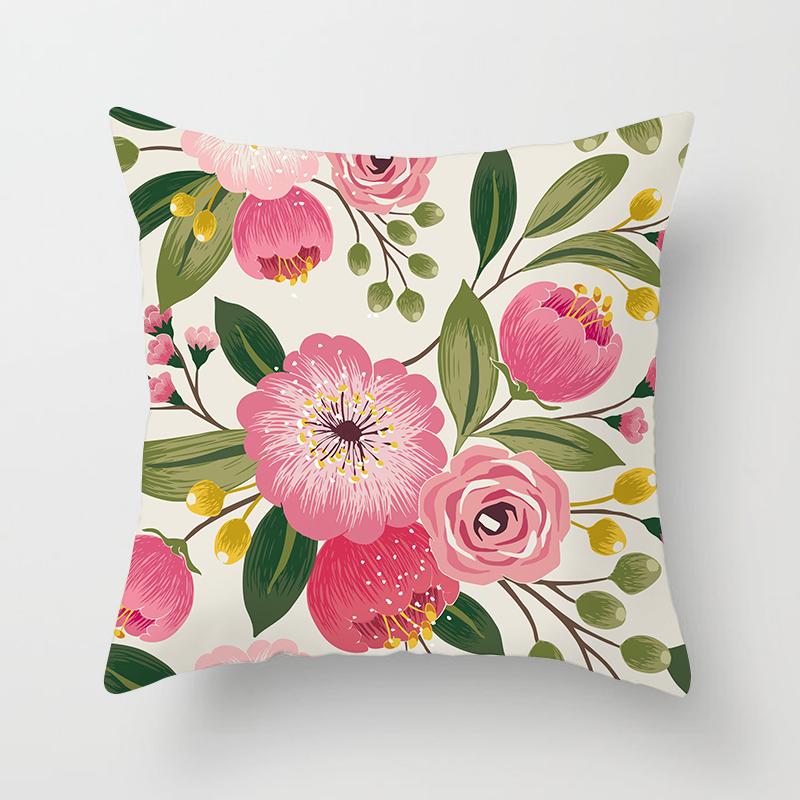 Abstract Floral Pattern Pillowcase Vintage Watercolor Floral Bird Cushion Cover Home Sofa Car Office Party Decor Accessories