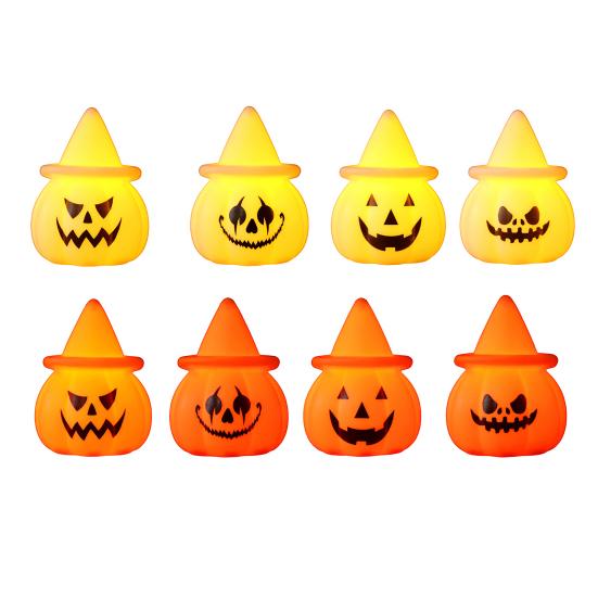 Halloween Pumpkin Night Light, LED Light-up Witch Hat Pumpkin, Spooky Cartoon Pumpkin Table Lamp for Holiday Party Decoration