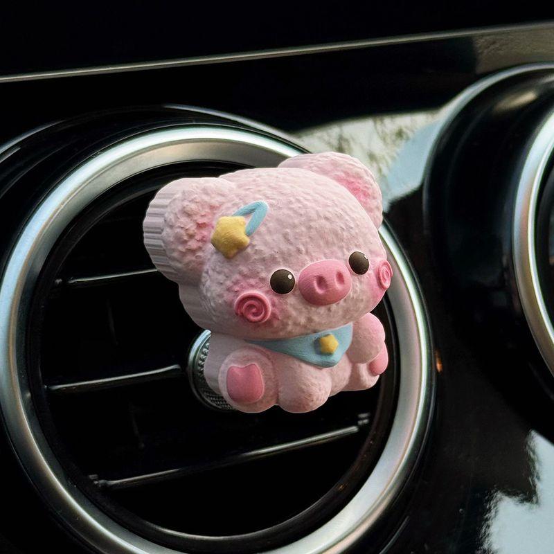 Perfume and Aromatherapy Diffuser with Cute Little Animals: Little Fox, Little Dog, Siamese Cat, Little Pig, and Air Vent Decoration Diffuser Stone Cute Little Piggy