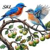 Lebhaftes Vogelornament für Rasen-Erdspieß, Und Obstbaumform, Wasserdichte Beschichtung Verdicktes Rostbeständiges Metall Hofkunst Eisen Außen-Blumenbeet