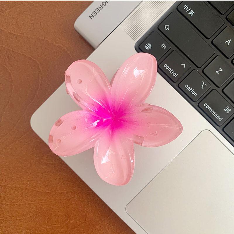 Six Colors Gradient Flower Hair Accessories Set Beach Style Hairpins Flower Claw Clips Summer Flower Hairpins Hawaiian Style
