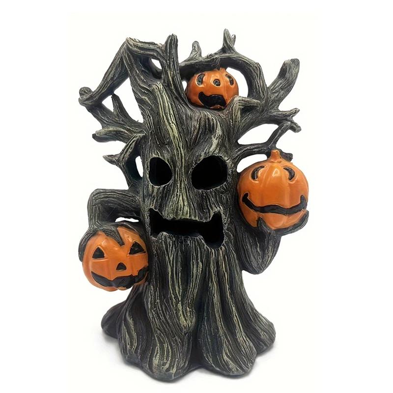 A25F-Halloween Pumpkin Tree Wear Resist Halloween Monster Figurine For Holiday Display
