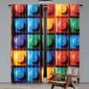Colorful Building Blocks Print Curtain Geometric Suitable Bedroom Bathroom Living Room Dining Study Curtains Set Of 2 Made Polyester Great Decor