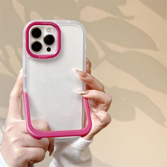 Shockproof Clear Kickstand Phone Case For Iphone 14 Pro Max 13 12 11 Pro Max 14 Plus Lens Protection Silicone Bumper Back Cover