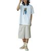 Uniqlo × Doraemon SS25 Mona Lisa Pattern Letter Print Casual Crew Neck Short Sleeve T-Shirt Unisex Tops White 474457-00