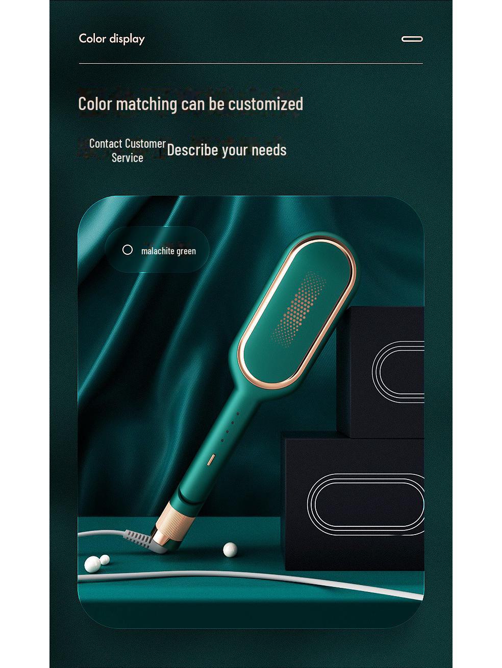 

Щипцы для завивки яиц двойного назначения: Автоматический ионизатор для волос, подходит для сухих и влажных волос, выпрямляет и завивает без повреждения, придает объем зелёный/малахитовая зелень