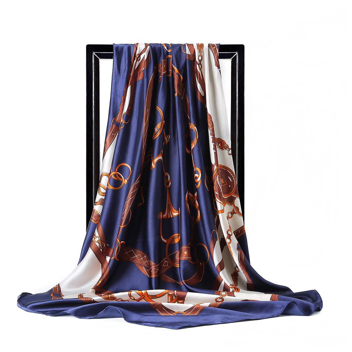 

Модный атласный платок с квадратным шелковым шарфом, шарфы высокого качества, 1 шт., шаль 90*90 см, элегантные популярные женские шарфы 90-90cm