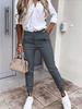 Europäische & Amerikanische Damen High-Waist Plissee Slim-Fit Jogginghosen mit Elastischen Bündchen - Lässige Bürohosen