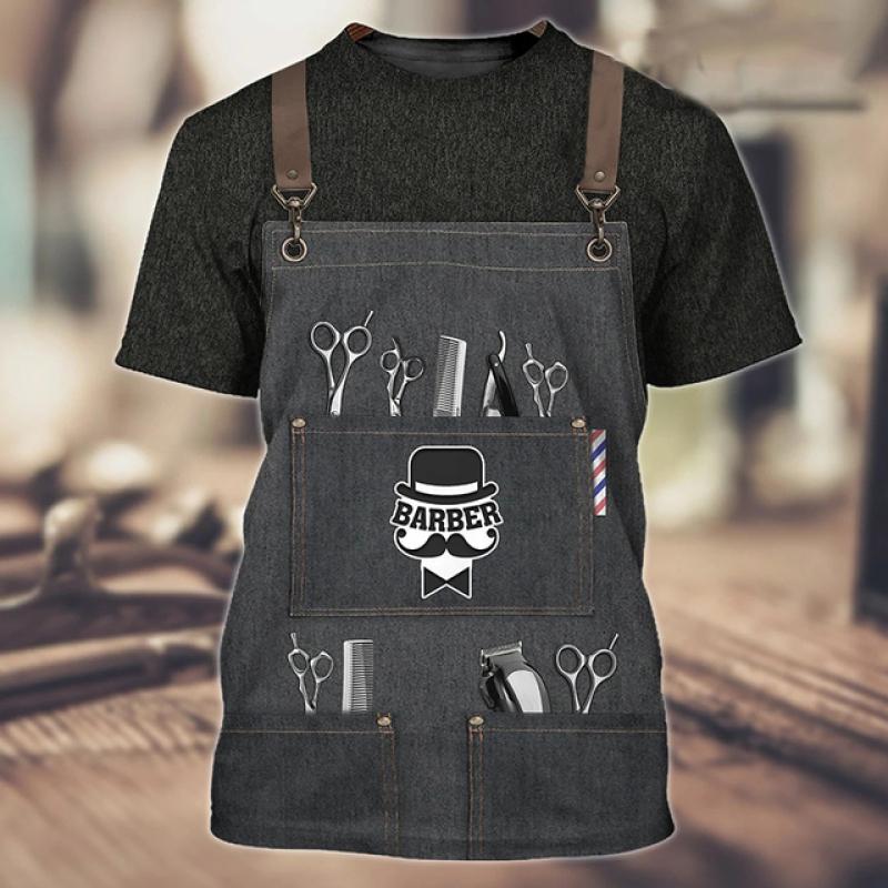 Женская футболка с принтом парикмахерских инструментов — фото 9