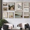 Vintage European Gallery Wall Prin Mountain Lake Landscape Canvas Painting Nordic Posters and Prints Living Room Home Decoration