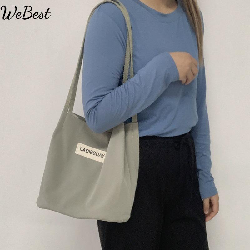 

Waterproof Canvas Bag Women Shoulder Simple Hundred Bags
