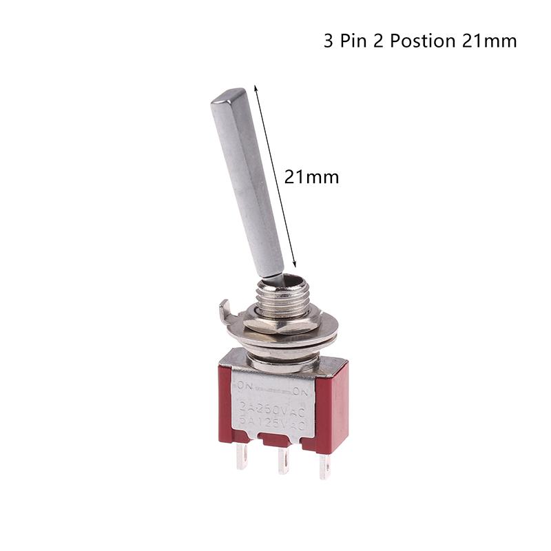 Toggle Switch 3Pin 3/2 Position Self-Locking/Self-Resetting On Off On Dpdt Spst Dpst 5A 125Vac 2A 250Vac Latching Flat Handle