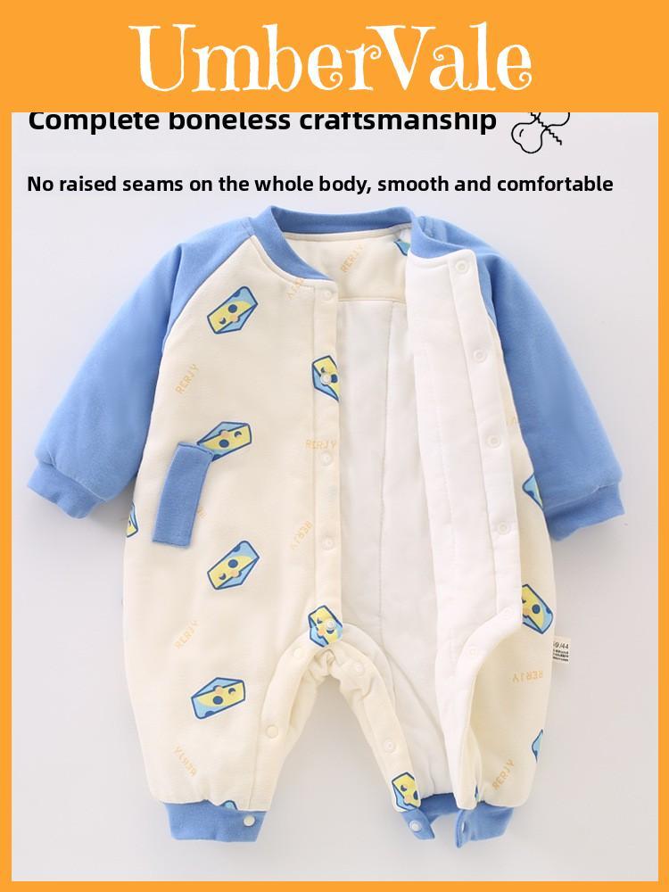 Baby Cotton Sleepsuit Winter Warmth With Snap Button Closure For Newborns
