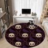 1PC Skulls Ravens Office Round Area Rug, Mat Suitable For Office, Under Office Chairs Bedroom Living Room Home Decor, Room Deco