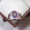 Bague en Argent Sterling 925 avec Pierre Précieuse Alexandrite Coupe Ovale Pour Homme #A632 JL375656877471