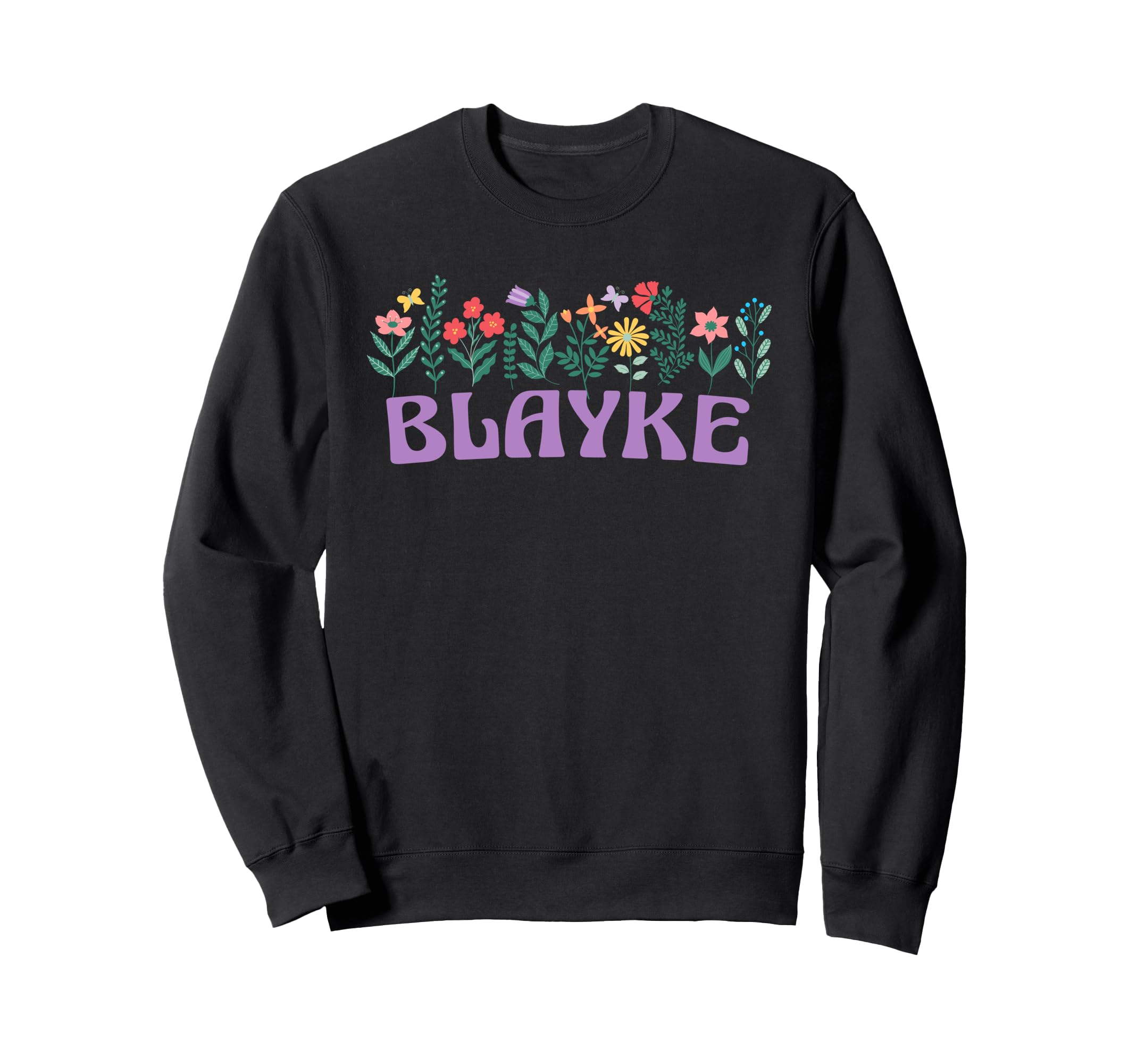 

Wildflower Floral Blake First Name Day Sweatshirt Mother s Women s чорний