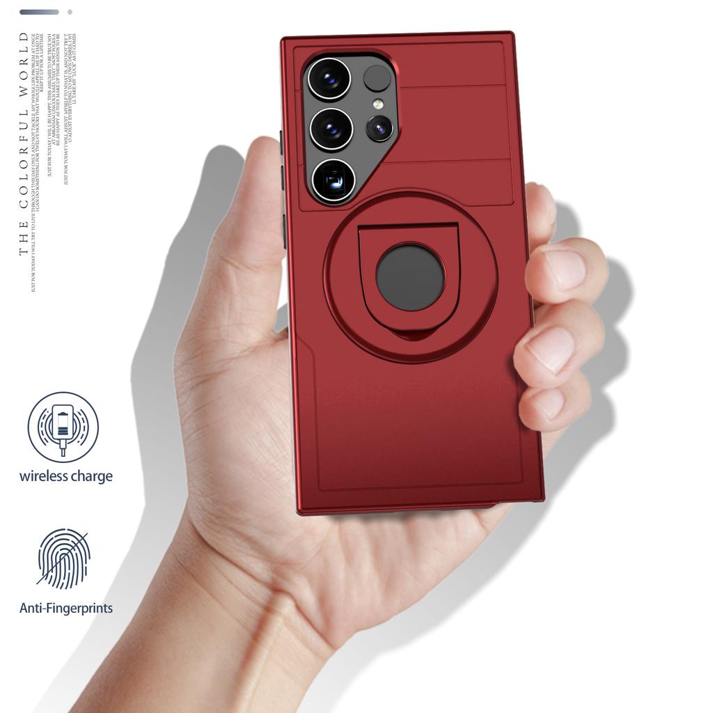 For Samsung Galaxy S25 Ultra Magnetic Case Slide Camshield TPU + PC Kickstand Phone Cover