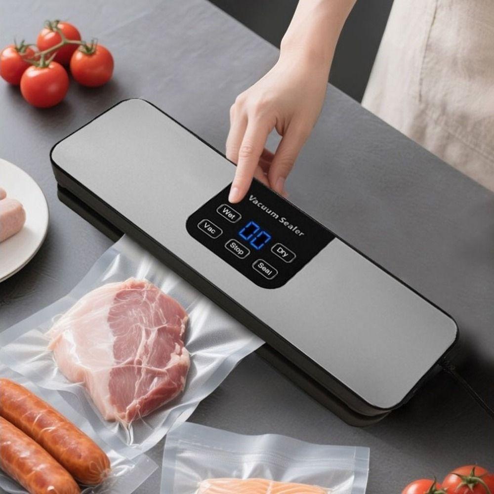 Touch Buttons Vacuum Sealing Machine Digital Display Food Bag Sealer Electric Vacuum Sealer  Picnic