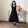CUHK Girls' Faux Two-Piece Long-Sleeve Princess Dress - Fashionable Autumn/Winter Style