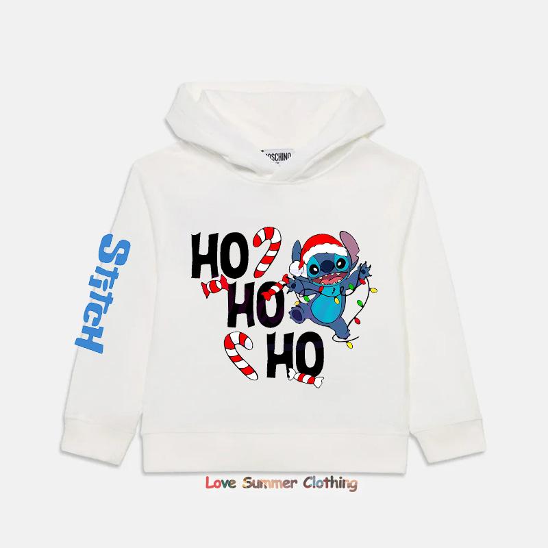 2025 Christmas Hoodie Boys Girls Sweatshirts Kids Hoodies Stitch HD Print Casual Round Neck Long Sleeve 4-14Yrs