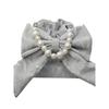 Elegant Big Bowknot Shoulder Bag Pearl Chain Crossbody Bag Portable Drawstring Bucket Bag  Girls