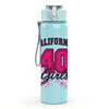 1PC California 40 Girly Floral Print 750ml Color Plastic Sports Water Bottle Leakproof Flip Straw Lid Suitable for Sports Office Home Use
