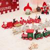 Christmas Decorations Christmas Wooden Train Children's Kindergarten Christmas Gifts Small Train Ornaments Desktop Ornaments