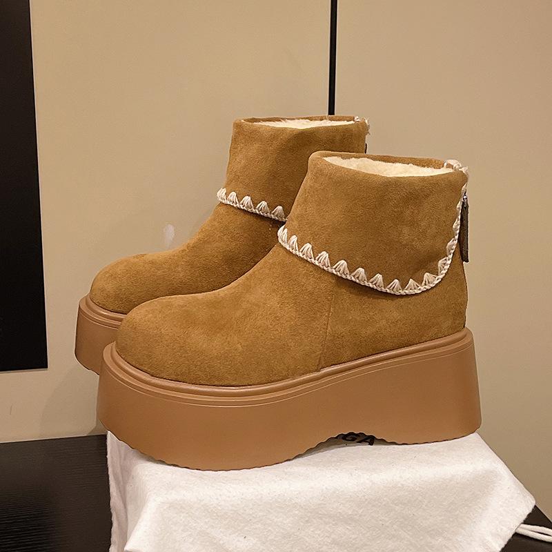 

Women s Large Size Soft Sole Winter Warm Fur One Snow Boots Padded Lined Ankle Boots Anti-slip Hiking Casual Sports Cotton Boots 40 верблюд