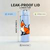 1PC Smart Fox Cartoon Drawing 750ml Color Plastic Sports Water Bottle Leakproof Flip Straw Lid Suitable for Sports Office Home Use