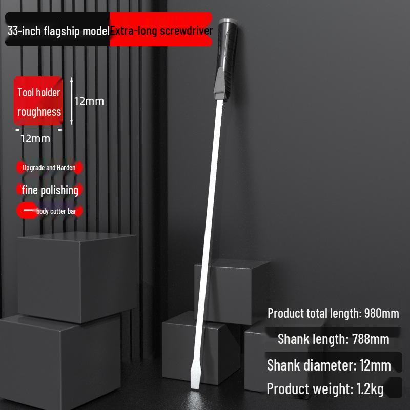 Extra Large Slotted Screwdriver and Self-Defense Pry Bar