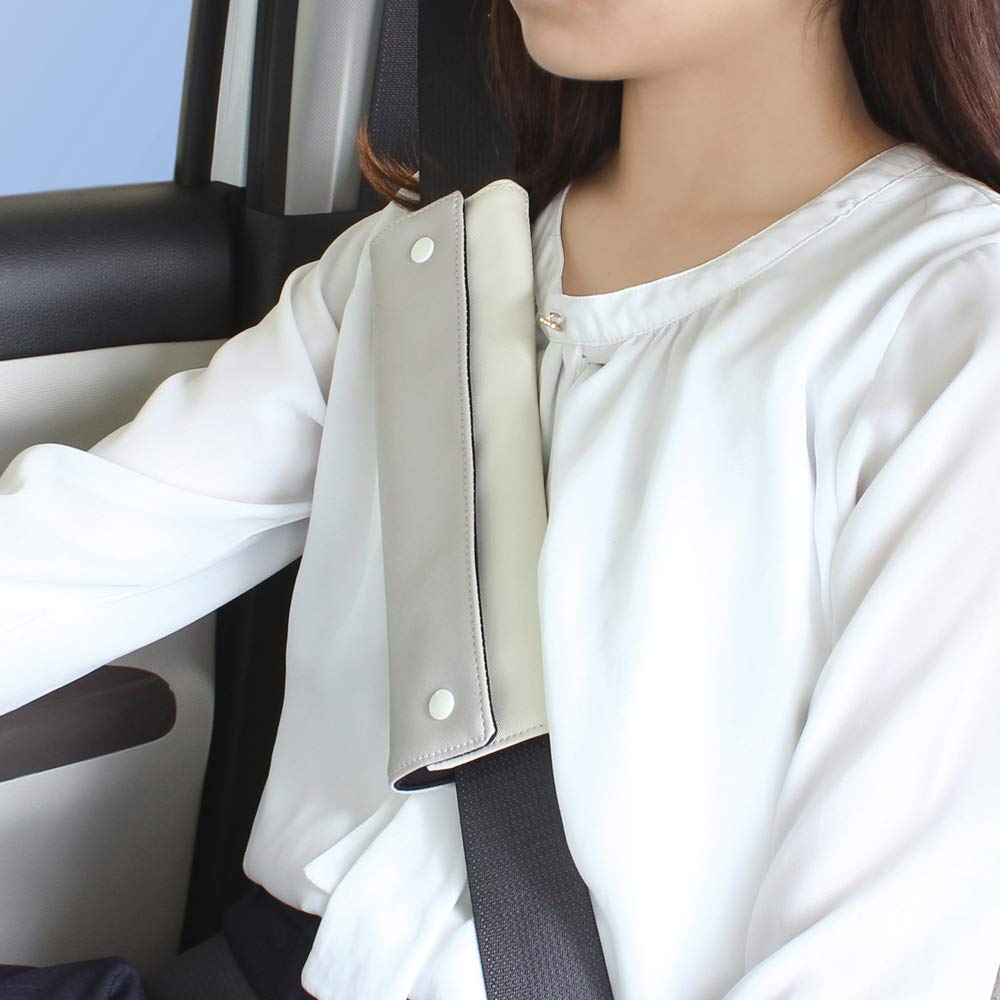 Tsuchiya Yac Car Interior Accessories Button Snap Belt Pad Latte Greige PF-349
