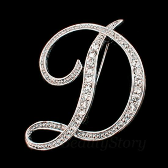 Versatile Rhinestone Alphabet Brooch: Men's Metal Lapel Pin Badge