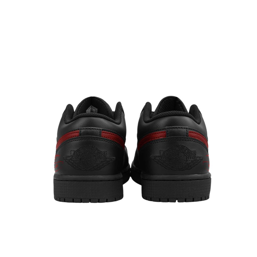 Jordan Air Jordan 1 Cushioning, Wear Resistant Low Top Vintage Basketball Shoes Men's Red Black 553558-093(Team695-)