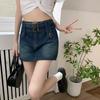 High Waist Denim Skirt Women A-Line Bodycon Mini Vintage Blue Black 2025