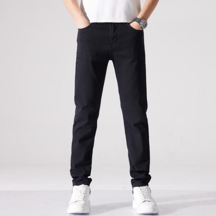 

Новые мужские черные узкие прямые стрейчевые джинсы и брюки для мужчин на весну и лето 32 чёрный