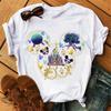 T-shirt ample mignon Disney à manches courtes pour femme avec tête de Mickey Mouse imprimée Mode Motif Haut en Coton