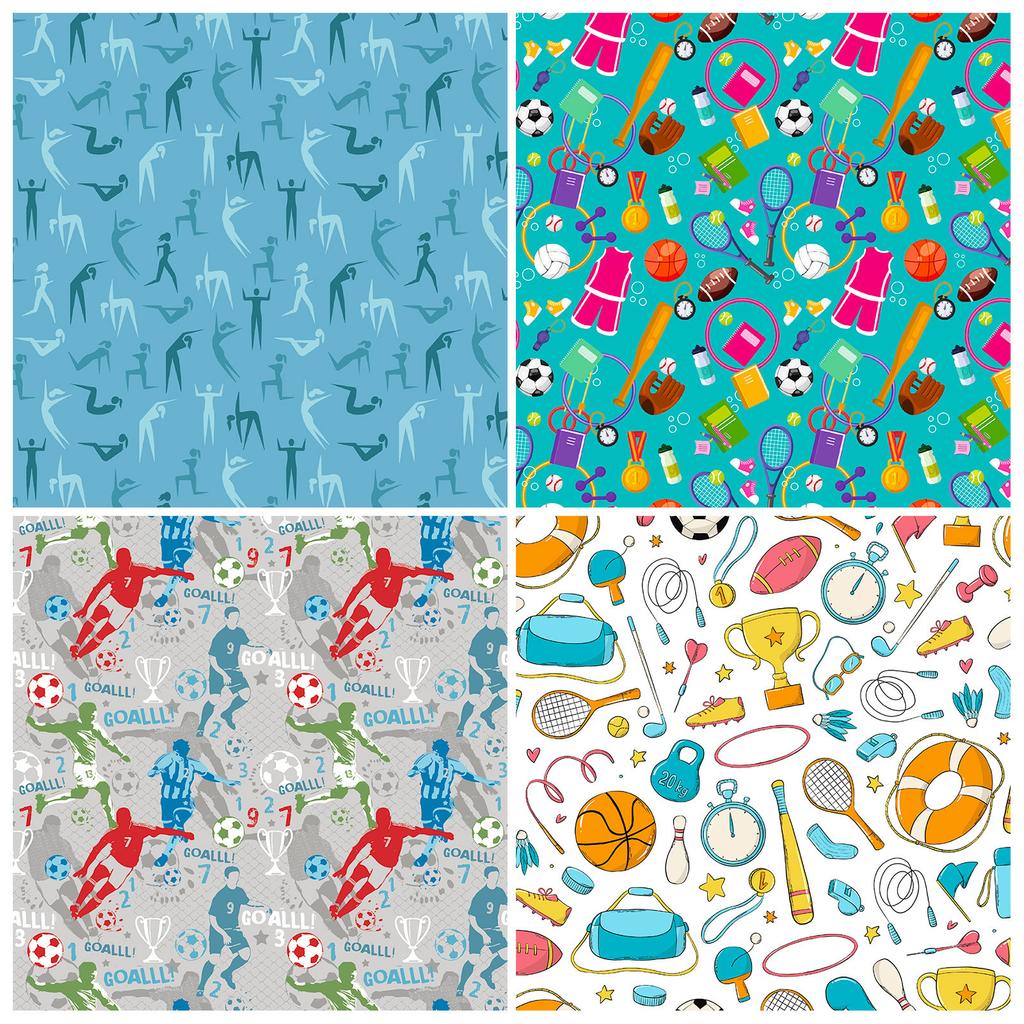 12 Sheets/Pack Sports Theme Background Hand Account Scrapbook Ball Material Paper Backing Paper