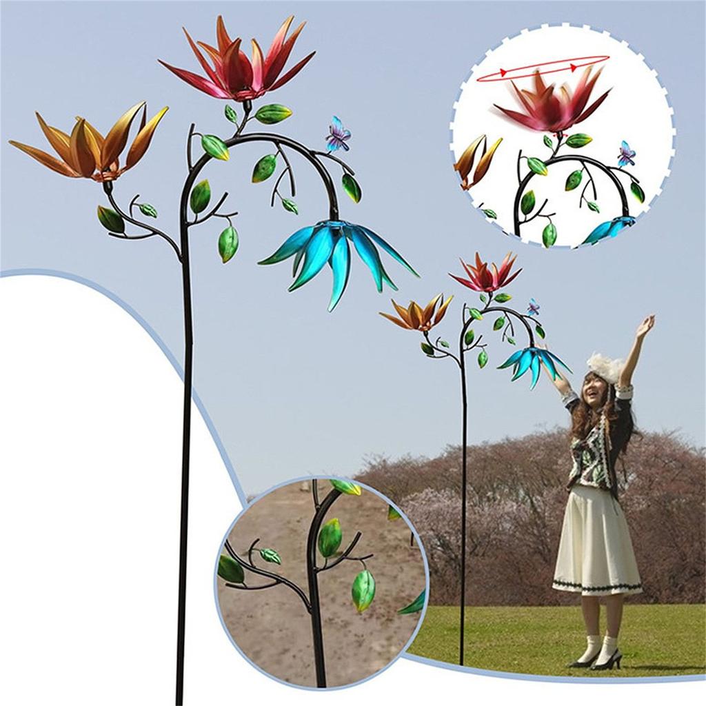 Large Metal Wind Spinners Windmill For Yard And Garden Outdoor Art Decoration Garden Windmill Colorful Decoration Dropship
