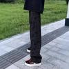 navy blue washed tie-dyed star pants men's spring design sense contrasting color straight-leg pants drape casual sweatpants