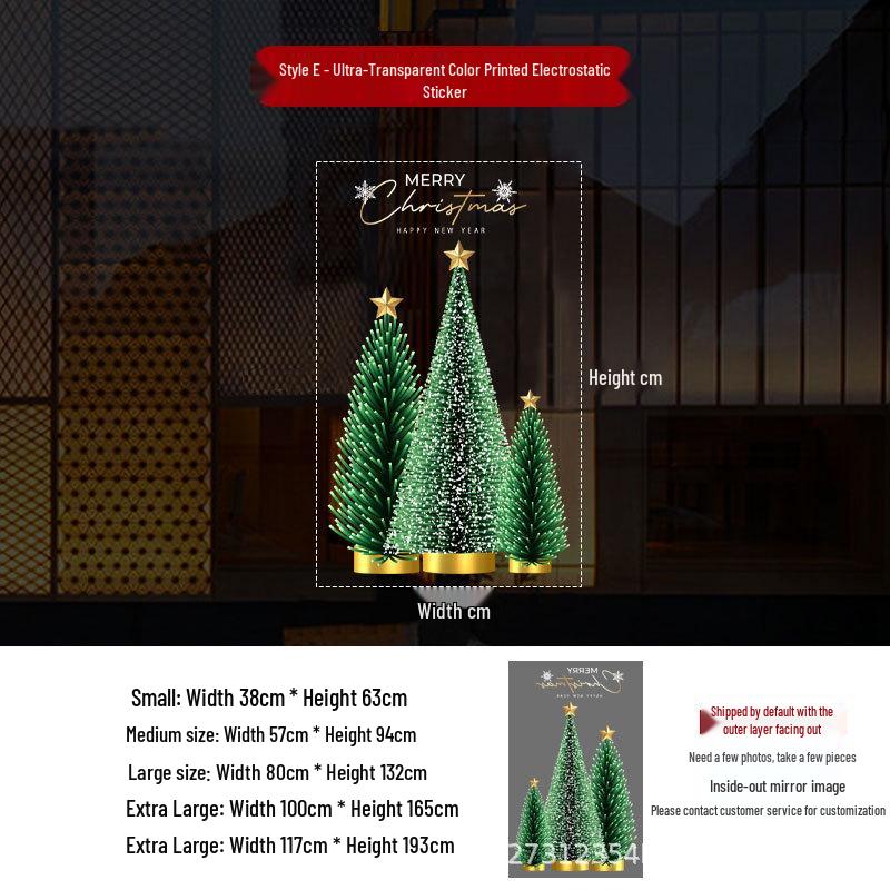 2027 Christmas Glass Stickers: Creative Static Cling Window Decals for Malls, Hotels, Shops, and Doors