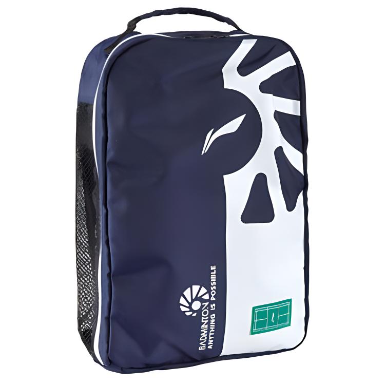 New LiNing Fabric Shoe Bag Storage Box Regular Unisex Navy Blue White ABLS029-2