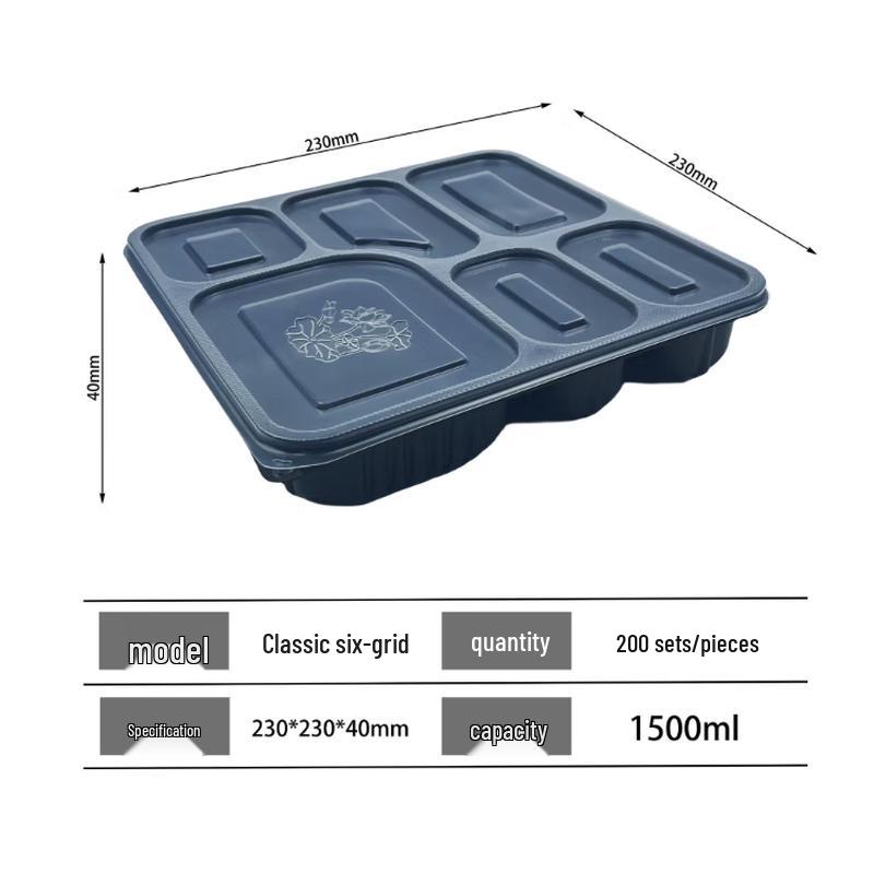 Zebian Disposable Compartmented PP Plastic Lunch Boxes with Lids