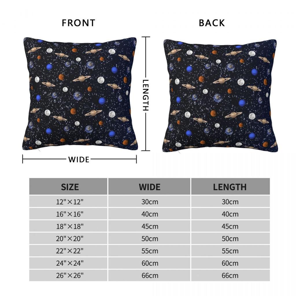 Solar System Space Planets Universe Square Pillowcase Pillow Cover Cushion Throw Pillow for Home Sofa Living Room