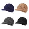 Short Brim Knitted Hat for Men Winter Warm Fleece Lined Thick Cable Knit Cuff