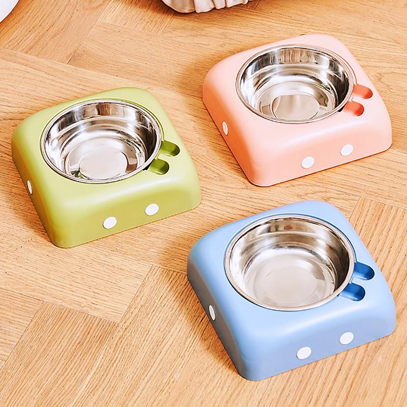 Dog Food Bowl Single Bowl Dogs Feeders Stainless Steel Cat Bowls Drinking Bowls for Dogs Feeding Removable Basin Pet Products