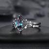 Modieuze blauwe damesring met bloemen, gelaagd met gepersonaliseerde licht luxe high-end ring voor dames