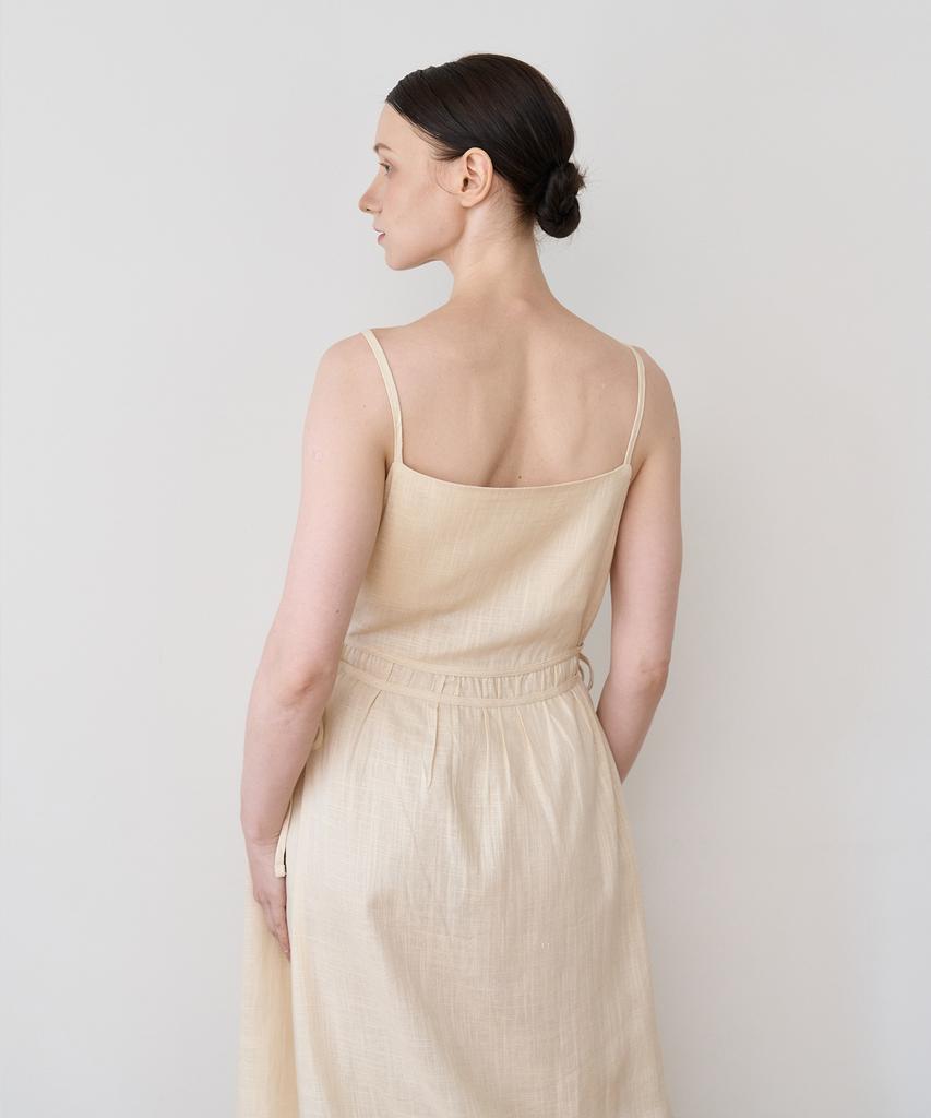Bye Bye Seop String Slip Dress Beige [T42]