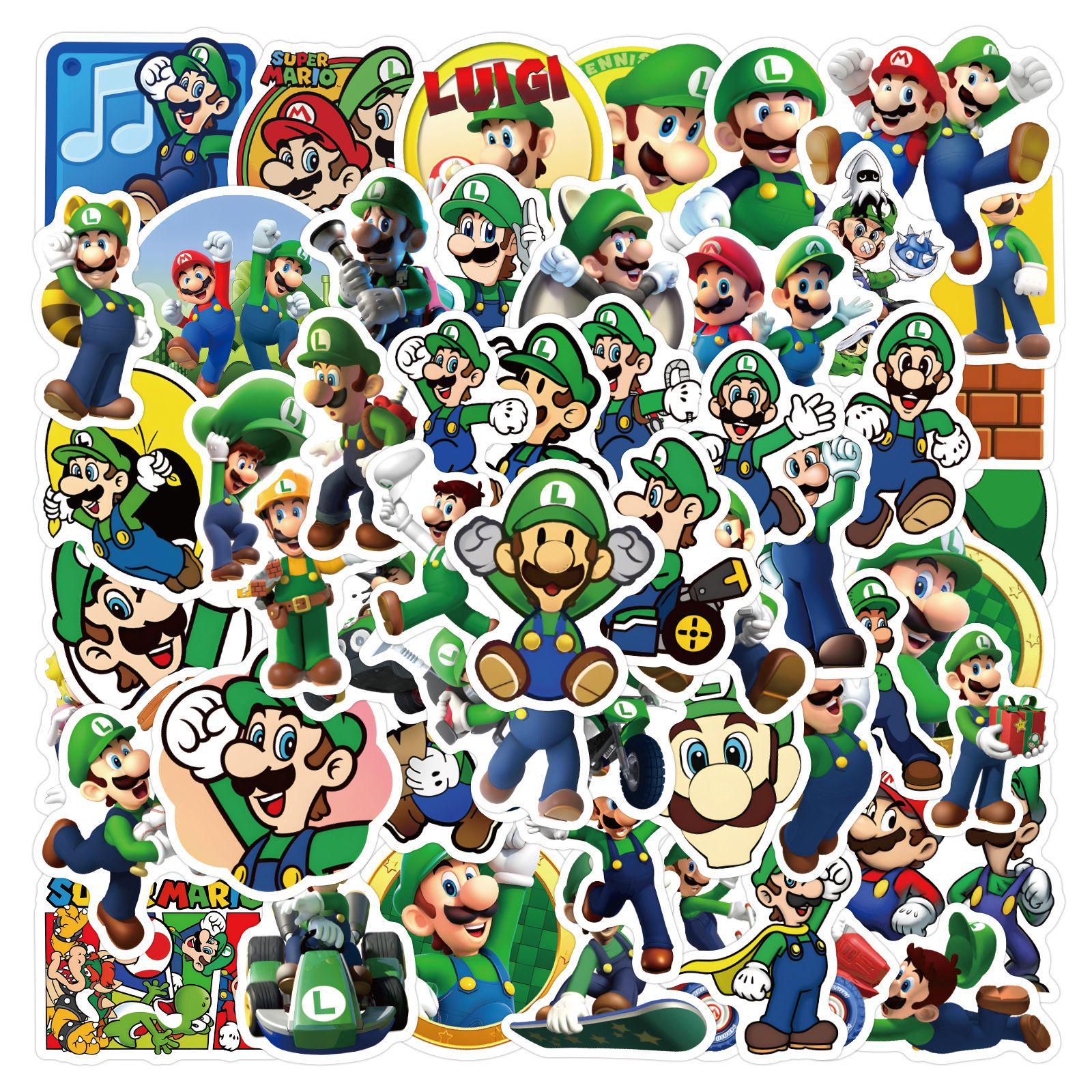 

60 Mario Game Stickers for Phone Cases, Computers, Luggage, Helmets, Water Bottles, Guitars, and Cars.