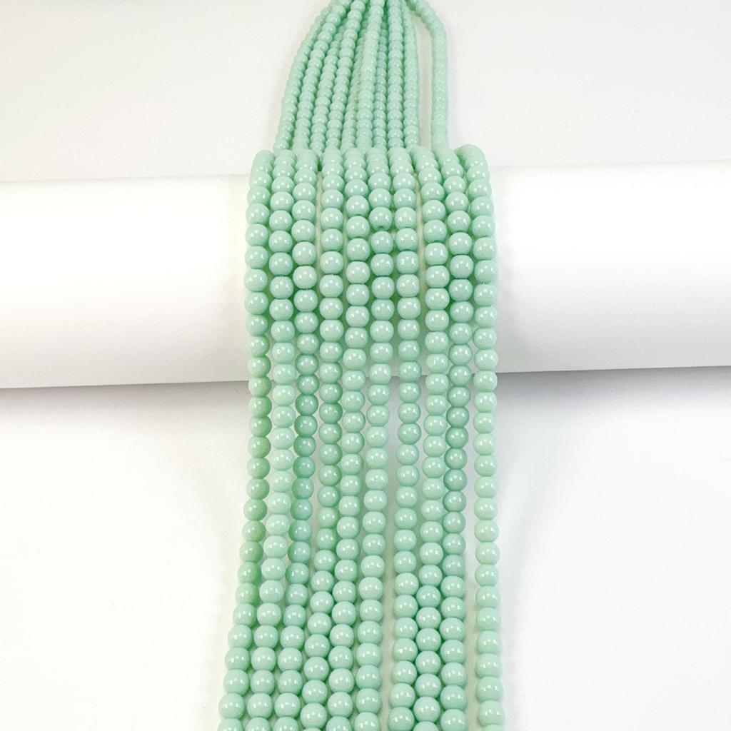 6mm Natural Glossy Round Bead Lampwork Glass for DIY Cell Phone Chains, Earrings, Hairpins, and Flower Stamens.