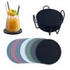 Non Slip Silicone Drink Coasters Large Black Cup Coaster Set For Outdoor Drinks Anti Stain & Heat Resistant - Cup Tab